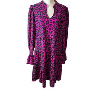 Jude Connally Fuchsia and Black Animal Print Dress